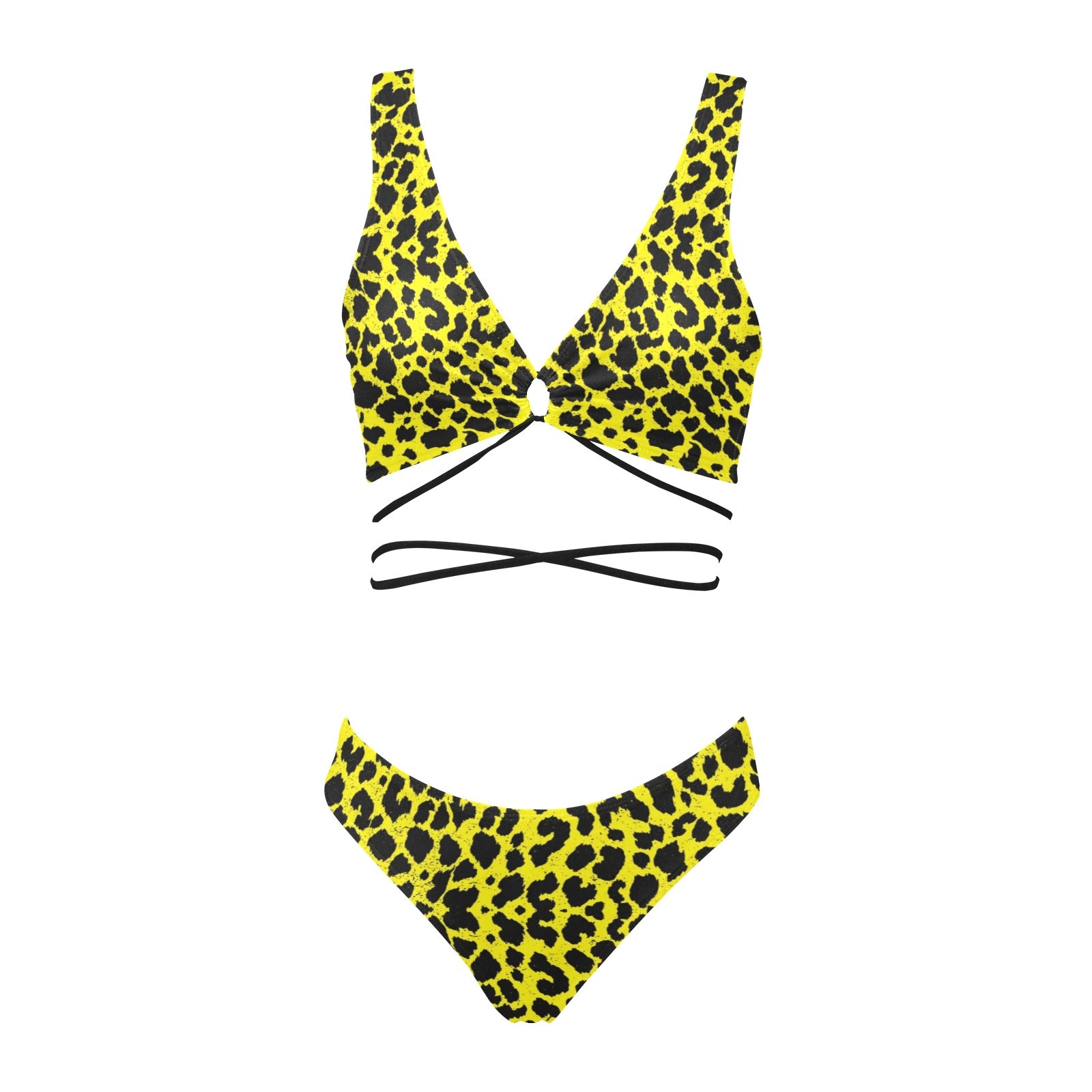 Lemon Leopard Cross String Bikini up to 2 XL (FWS)