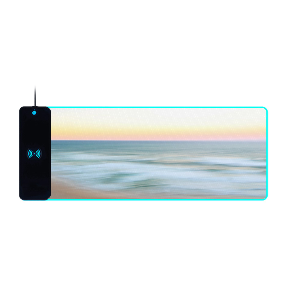 Beach Paradise Wireless Charging Luminous Mousepad in two sizes