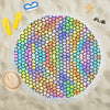 Windswept Rainbows Stained Glass Circular Beach Shawl / Blanket (FWS)