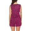 Hot Pink Leopard Sleeveless Short Jumpsuit (FWS)