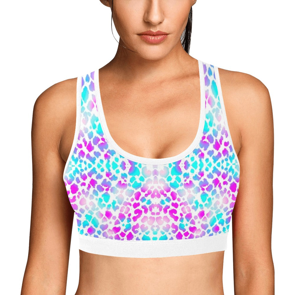 Pink Purple Aqua Spots Sports Top up to 3 XL