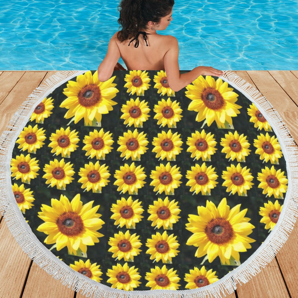 New Sunflowers Beach Shawl / Blanket