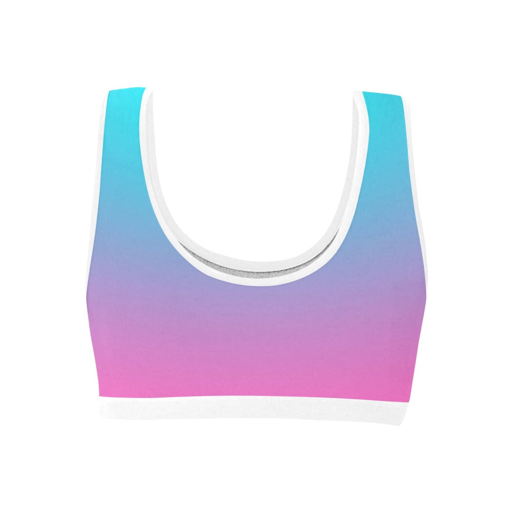 Ombre Aqua Pink Sports Top up to 3 XL