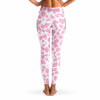 Baby Pink Leopard Mesh Panel Side Pockets Leggings (FWS)