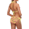 Graphic Pink Hibiscus Yellow String Bikini up to 5 XL (FWS)