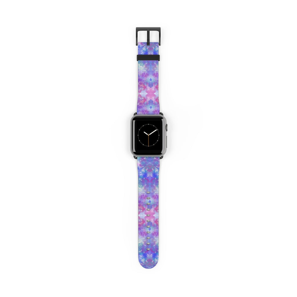 Blue Pink Aqua Apple iWatch Strap Vegan Leather