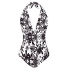 Dark Leaves Halter Neck Bathing Suit (FWS)