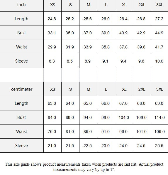 New York City Black Ripped Top up to 3 XL (FWS) size chart