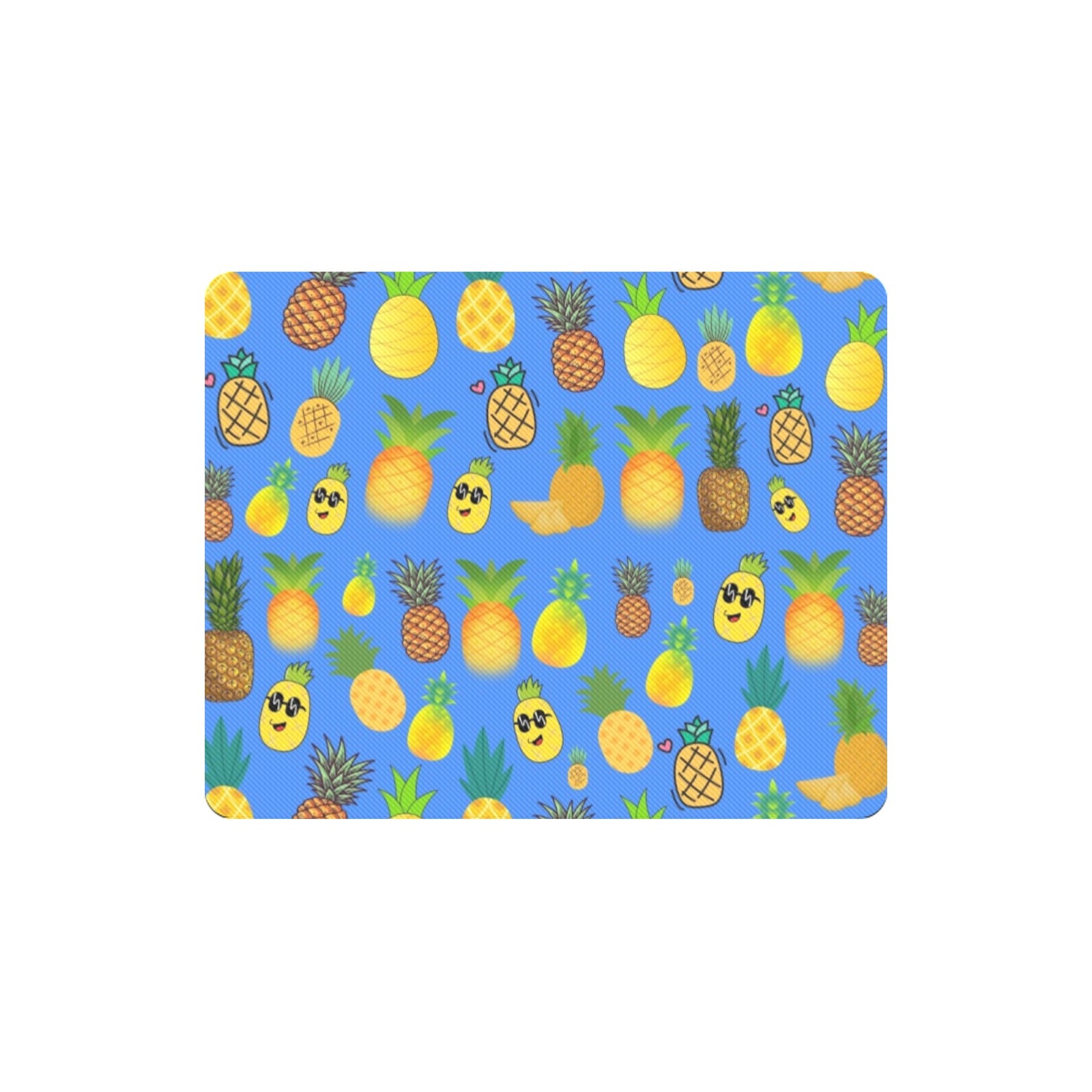 Pineapples Blue Rectangle Mousepad (Made In Australia)