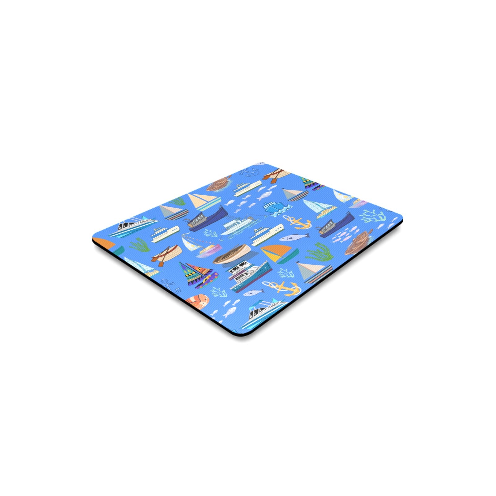 Graphic Nautical Blue Rectangle Mousepad (Made In Australia)