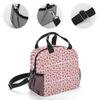 Graphic Pink Frangipanis White Insulated Lunch Bag with Handles & Shoulder Strap