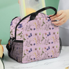 Wildflowers Pink Insulated Lunch Bag with Handles & Top Strap