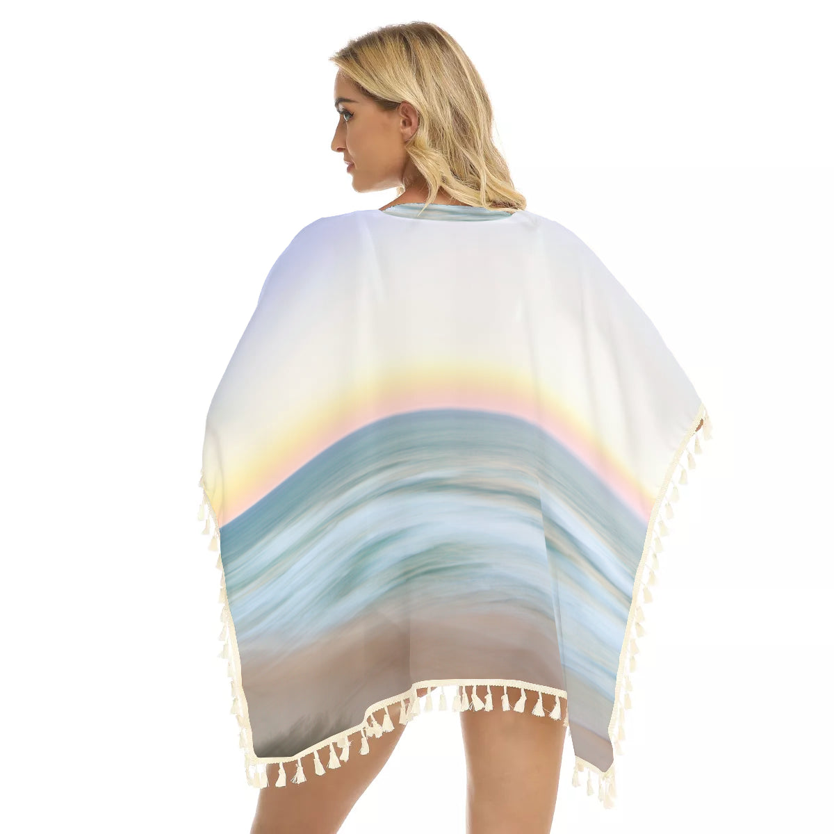 Beach Paradise Square Fringed Shawl (FWS)