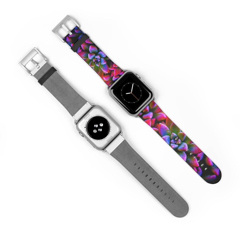 Art Succulents Apple iWatch Strap Vegan Leather