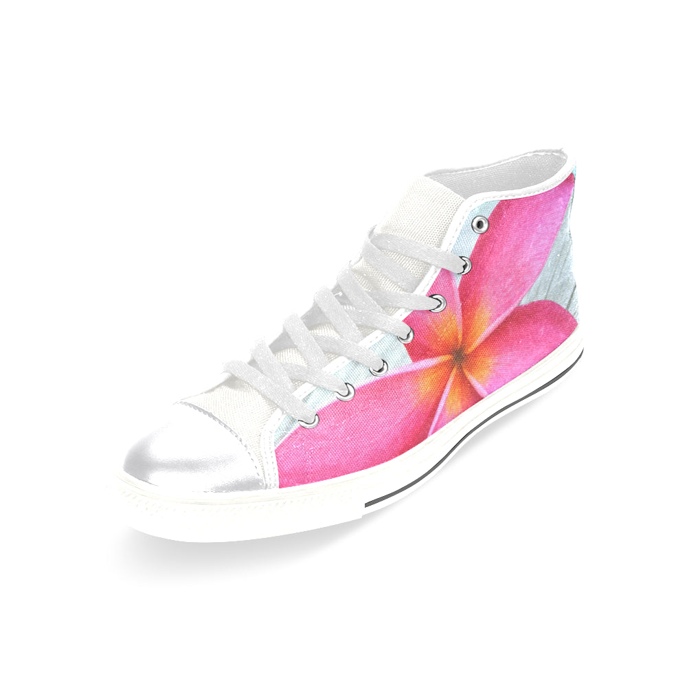 Pink Frangipani High Top Women's Shoes