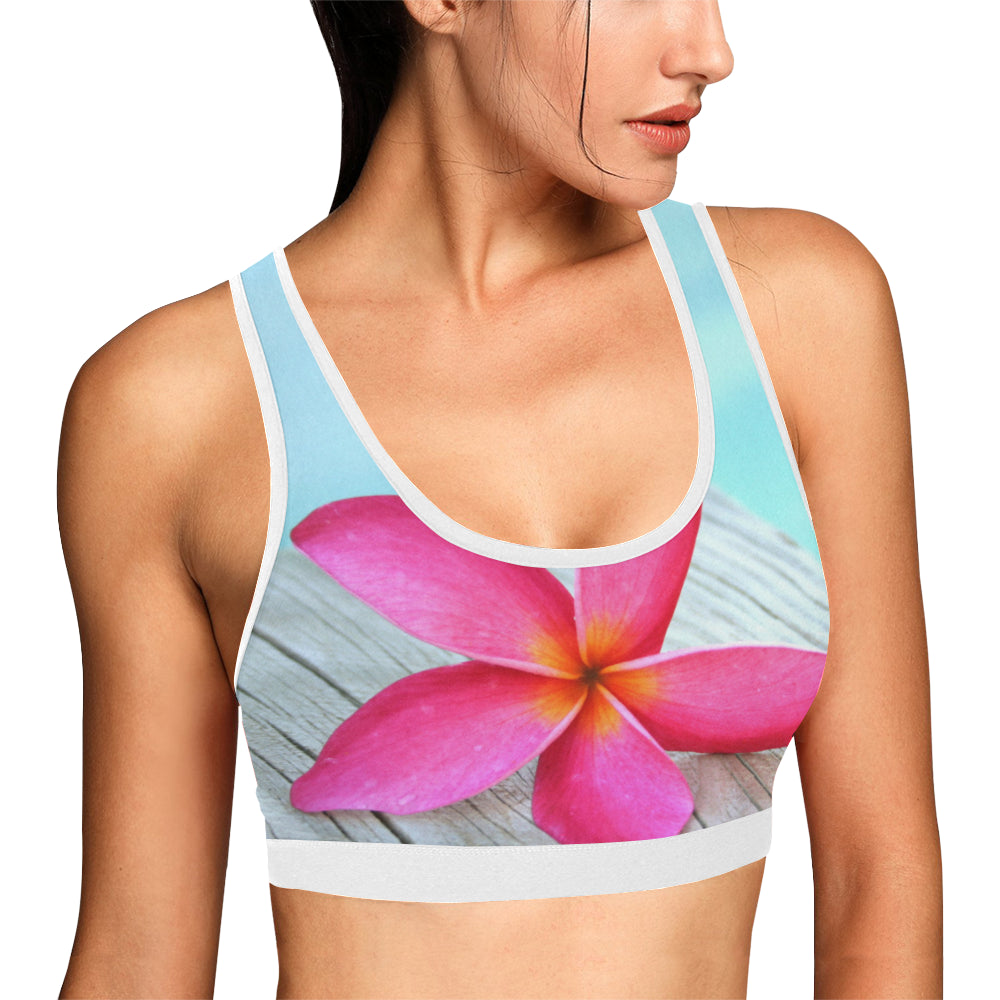 Pink Frangipani Sports Top up to 3 XL