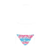 Pink n Blue Stripey Halter Neck Bikini with Front Buckle up to 5 XL (FWS)