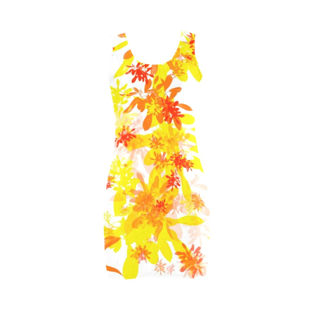 Golden Leaves Sleeveless Tank Vest Dress up to 3 XL (FWS)