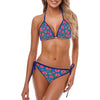 Graphic Pink Hibiscus Blue Bikini up to 5 XL (FWS)