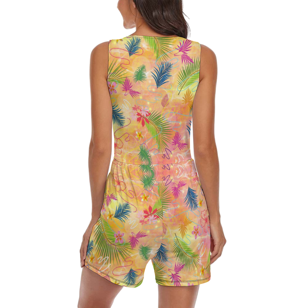 Hawaiian Gold Sleeveless Short Jumpsuit up to 2 XL (FWS)