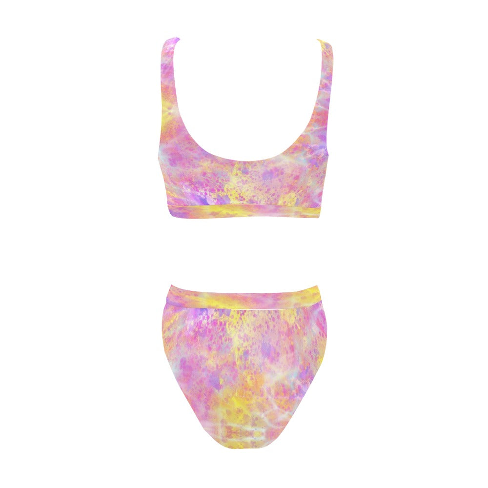 Pretty Pastels Sport Top & High Waisted Bikini up to 5 XL (FWS)