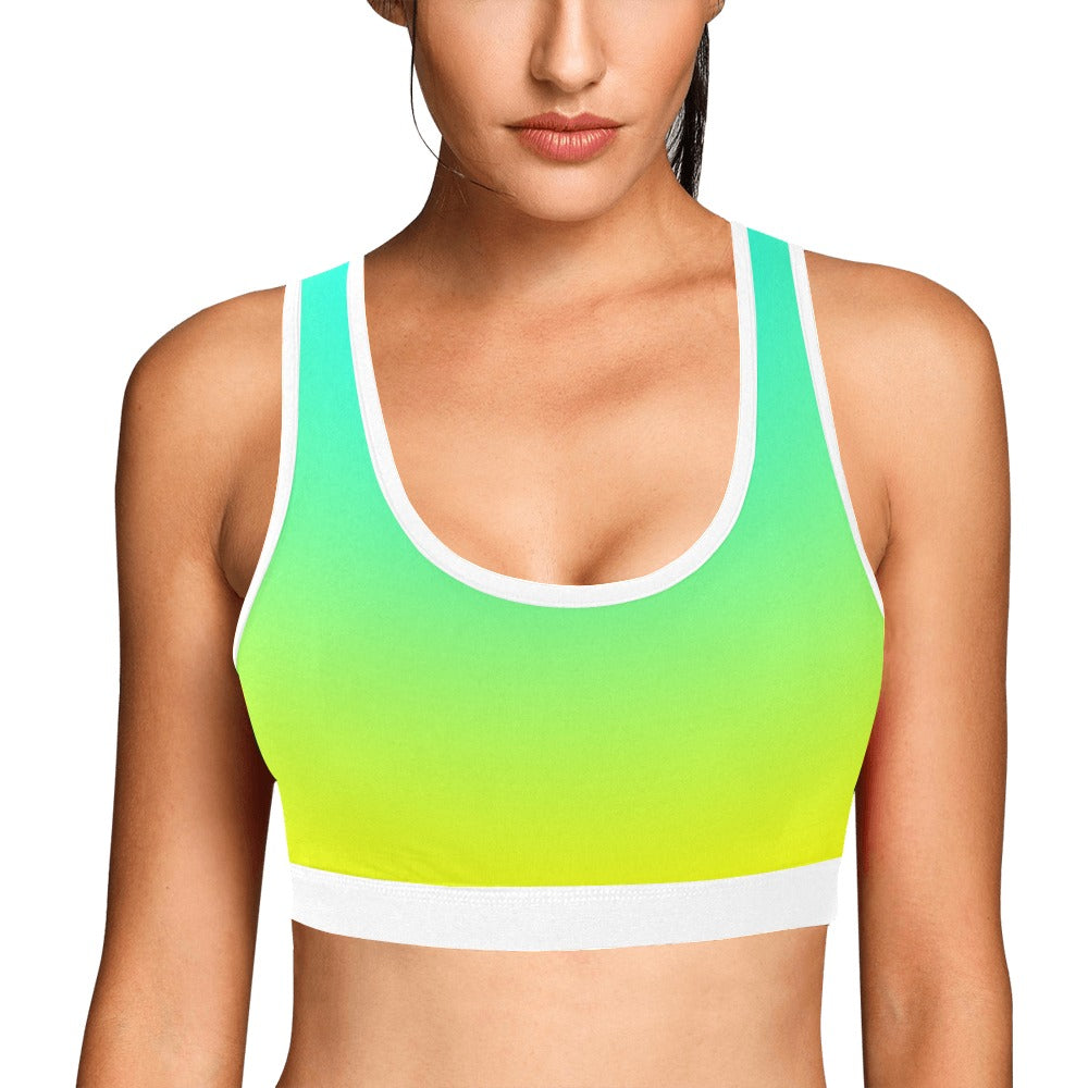 Ombre Aqua Yellow Sports Top up to 3 XL