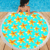 Yellow Frangipanis Aqua Beach Shawl / Blanket (FWS)