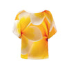 Fresh Yellow Frangipanis Bat Wing Sleeve Top up to 4 XL (FWS)