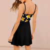 Yellow Frangipanis Black Short Dress up to 2 XL (FWS)