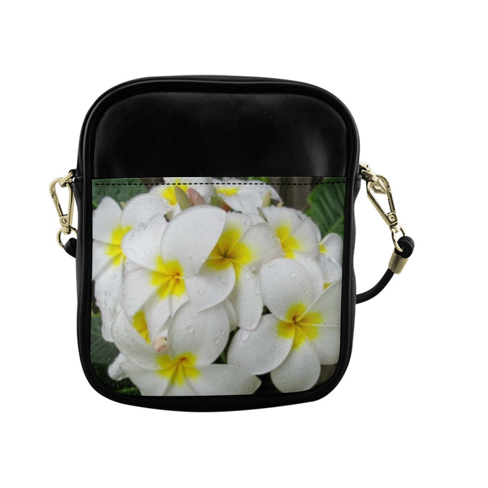 Fresh White Frangipanis Shoulder Sling Bag