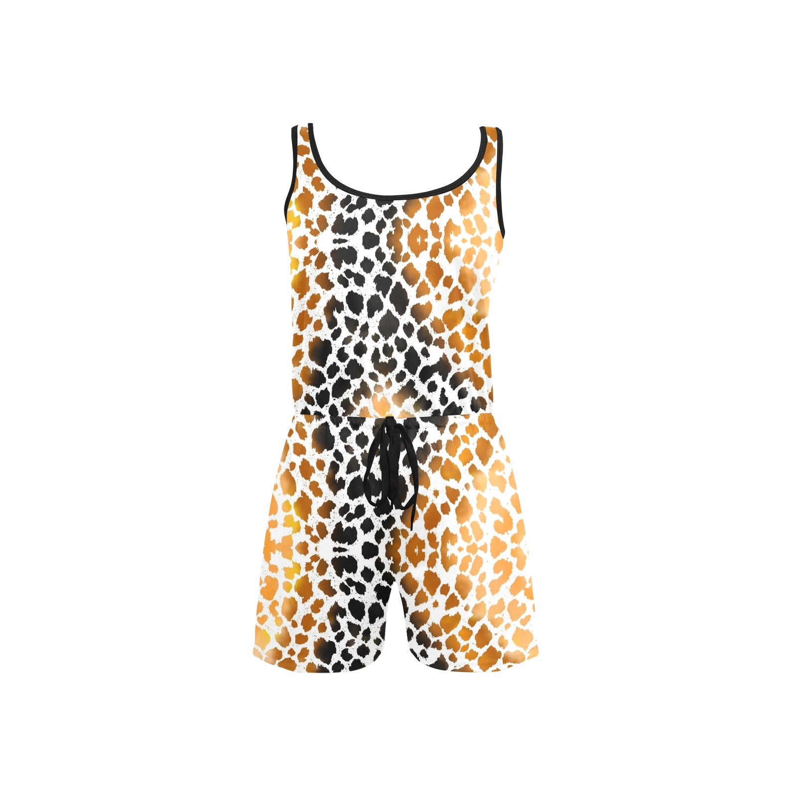 Warm Leopard Sleeveless Short Jumpsuit (FWS)