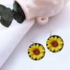 New Sunflower Round Wooden Earrings (FWS)