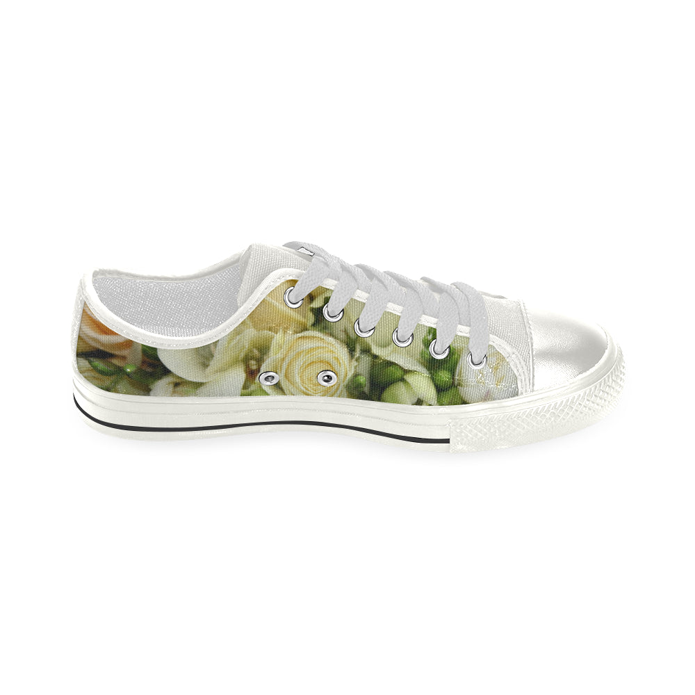 Cream Roses Low Rise Shoes