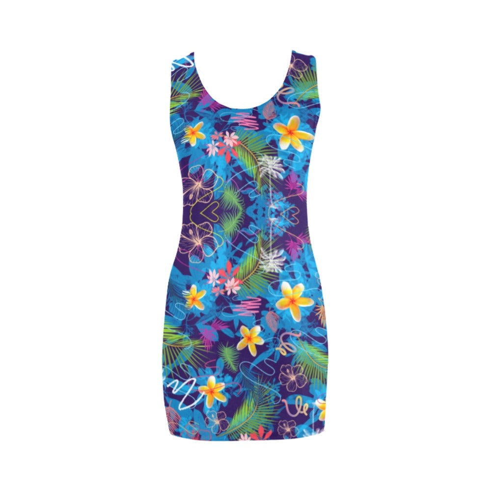 Hawaiian Blue Sleeveless Tank Vest Dress up to 3 XL (FWS)