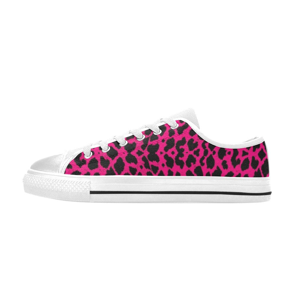 Hot Pink Leopard Women's Low Rise Shoes