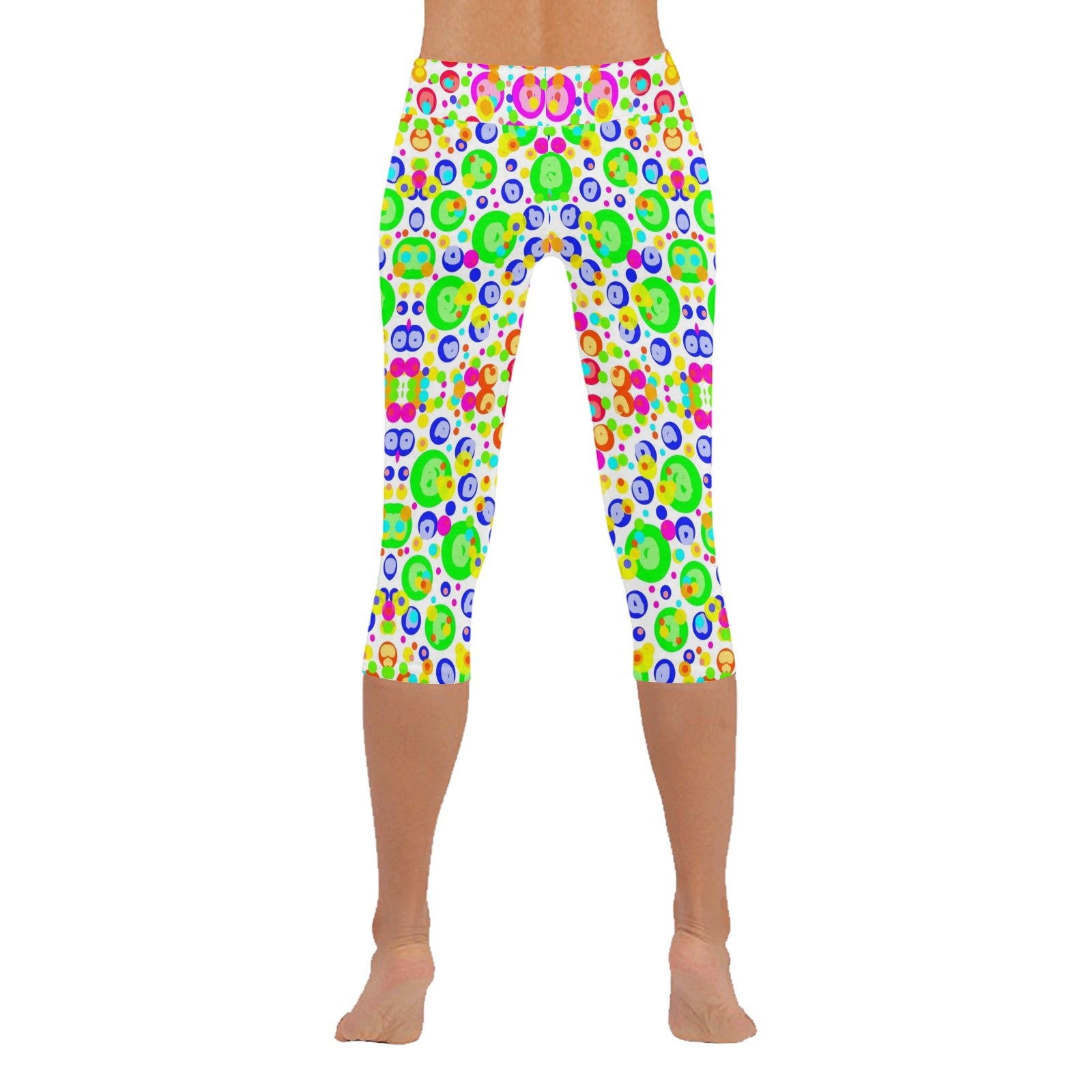 Colour Bubbles Capri Leggings up to 5 XL