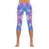 Blue Pink Aqua Capri Leggings up to 5 XL