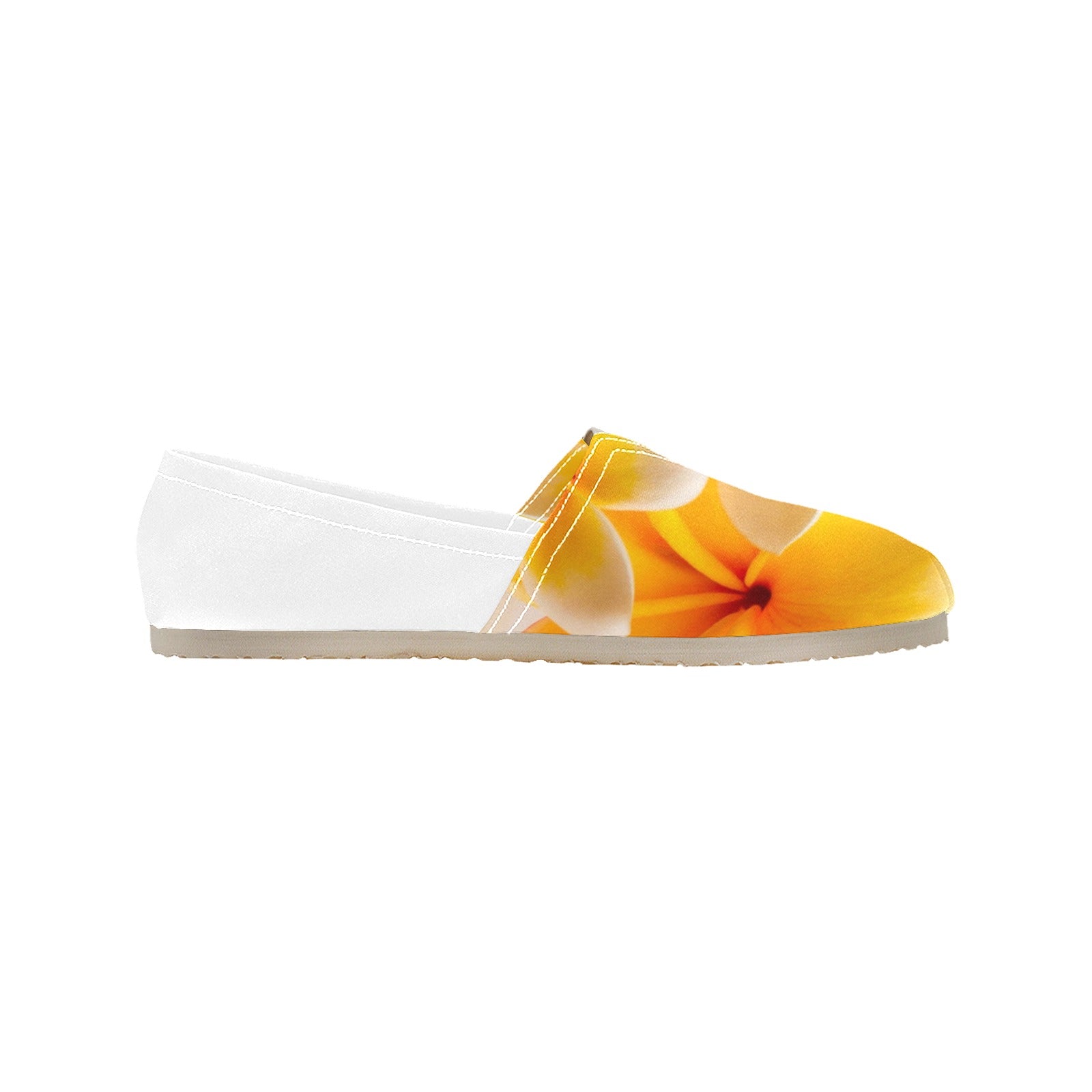 Yellow Frangipanis Women's Canvas Slip on Shoes