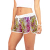 Pink Dahlia Stained Glass Drawstring Shorts up to 2 XL