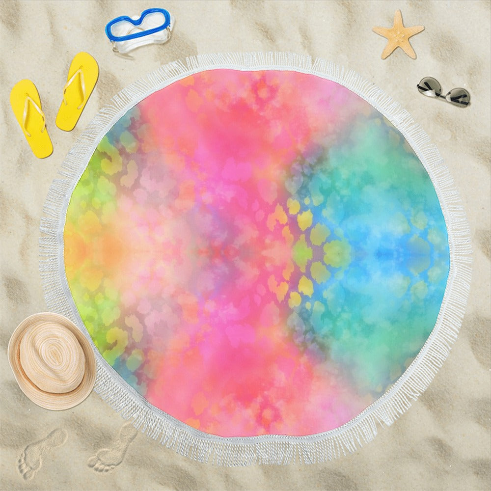 Rainbow Cotton Floss Beach Shawl / Blanket (FWS)