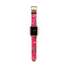 Crimson Bougainvillea Apple iWatch Strap Vegan Leather