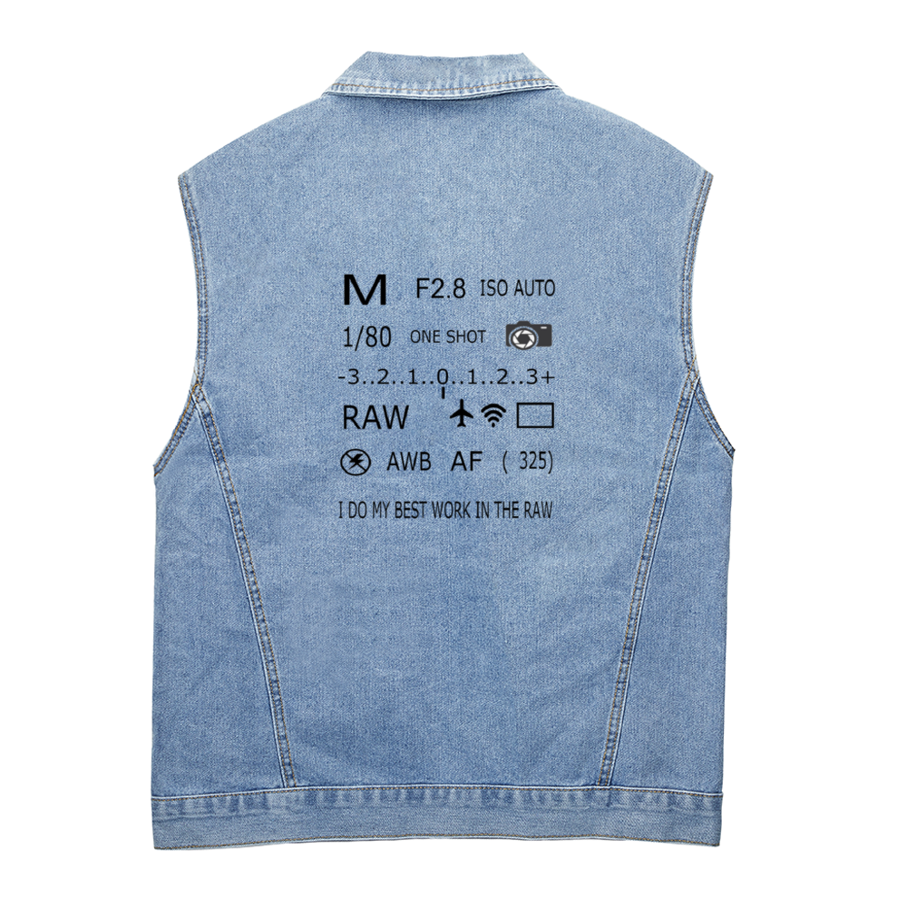 Photographer Raw Unisex Classic Denim Vest Sleeveless