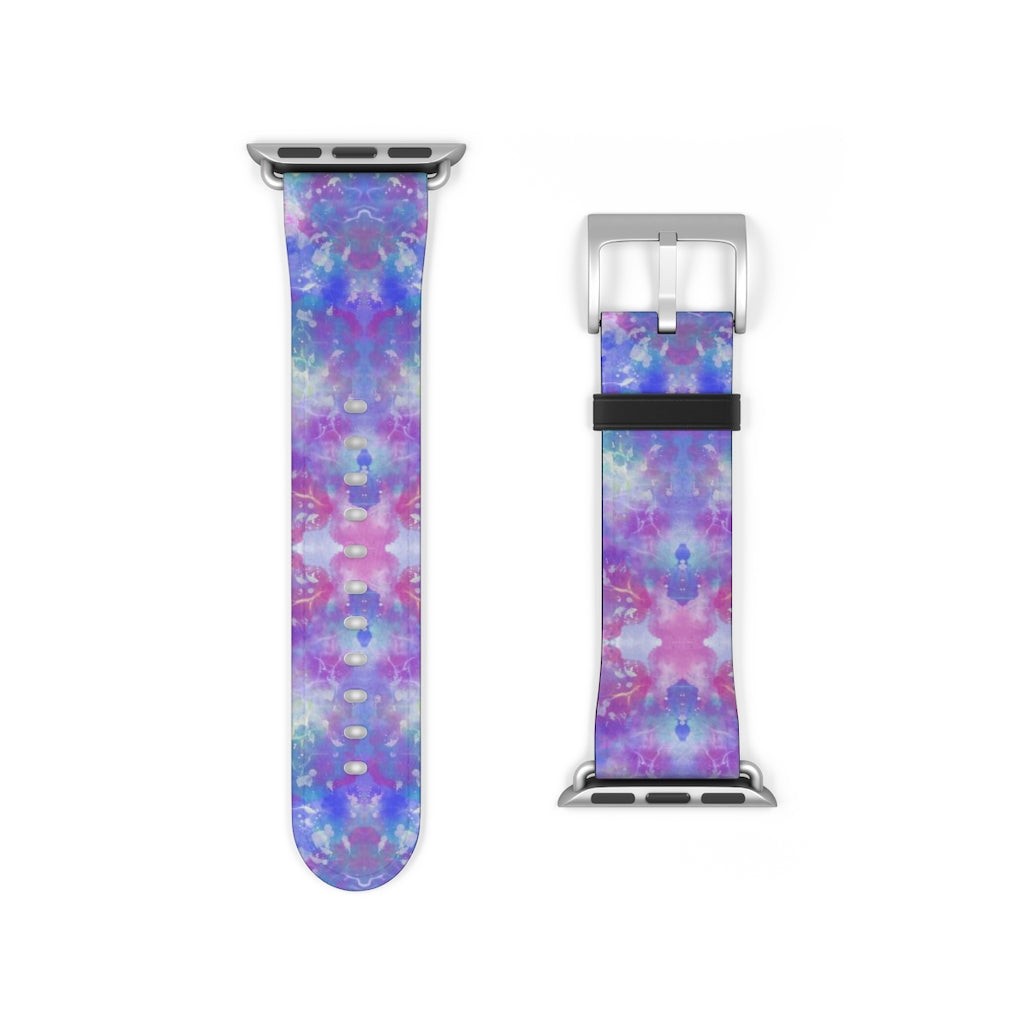 Blue Pink Aqua Apple iWatch Strap Vegan Leather