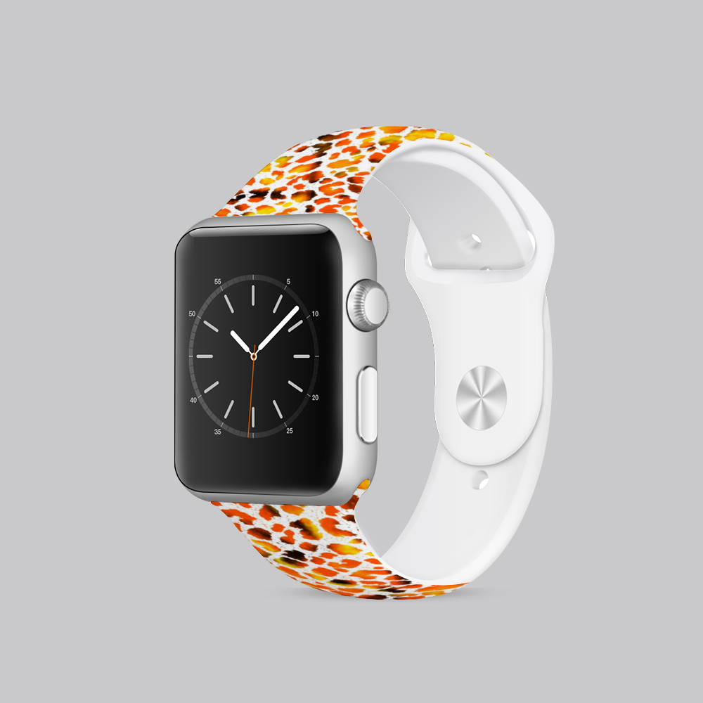 Leopard Fire Apple iWatch Replacement Strap TPU Rubber (FWS)