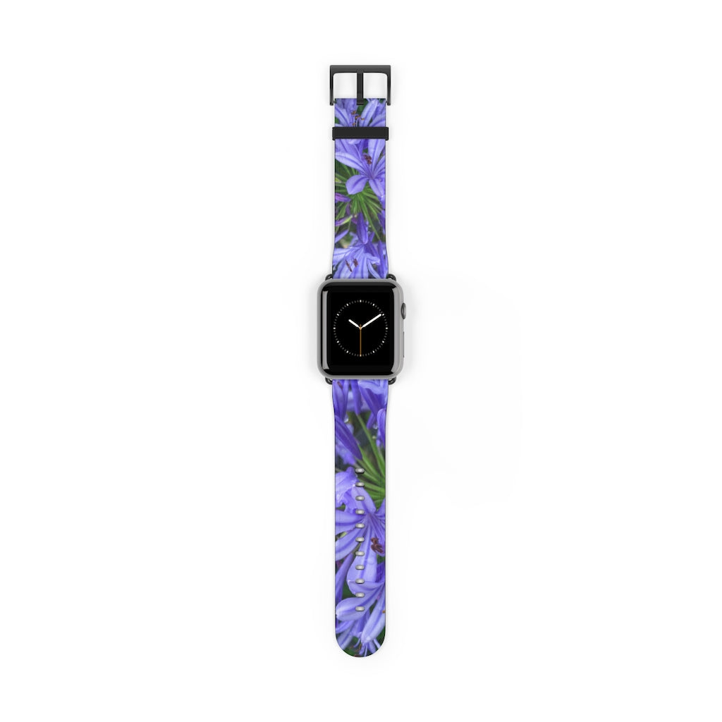 Agapanthus Apple iWatch Strap Vegan Leather black buckle 2