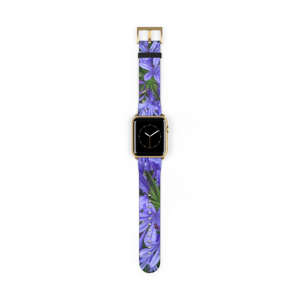Agapanthus Apple iWatch Strap Vegan Leather gold 12