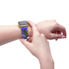 Agapanthus Apple iWatch Strap Vegan Leather gold buckle 3 hands