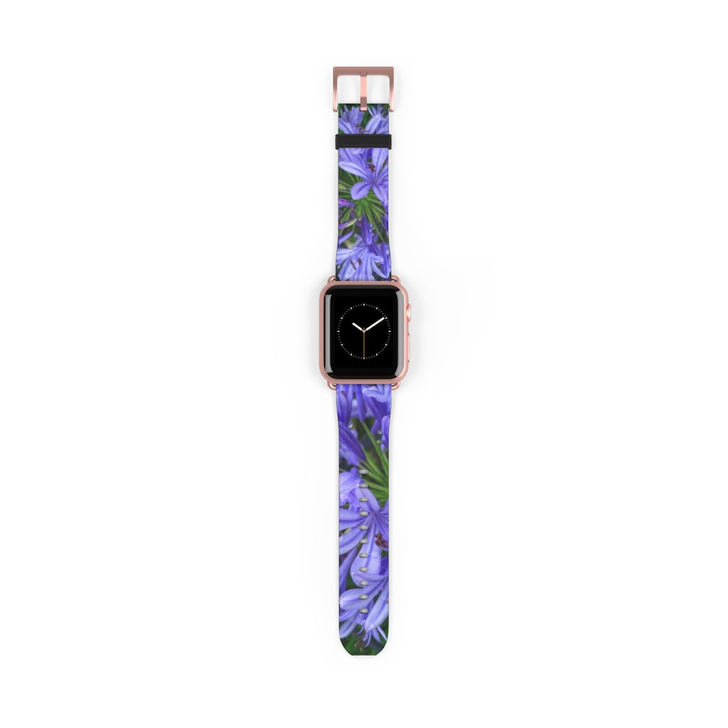 Agapanthus Apple iWatch Strap Vegan Leather rose gold