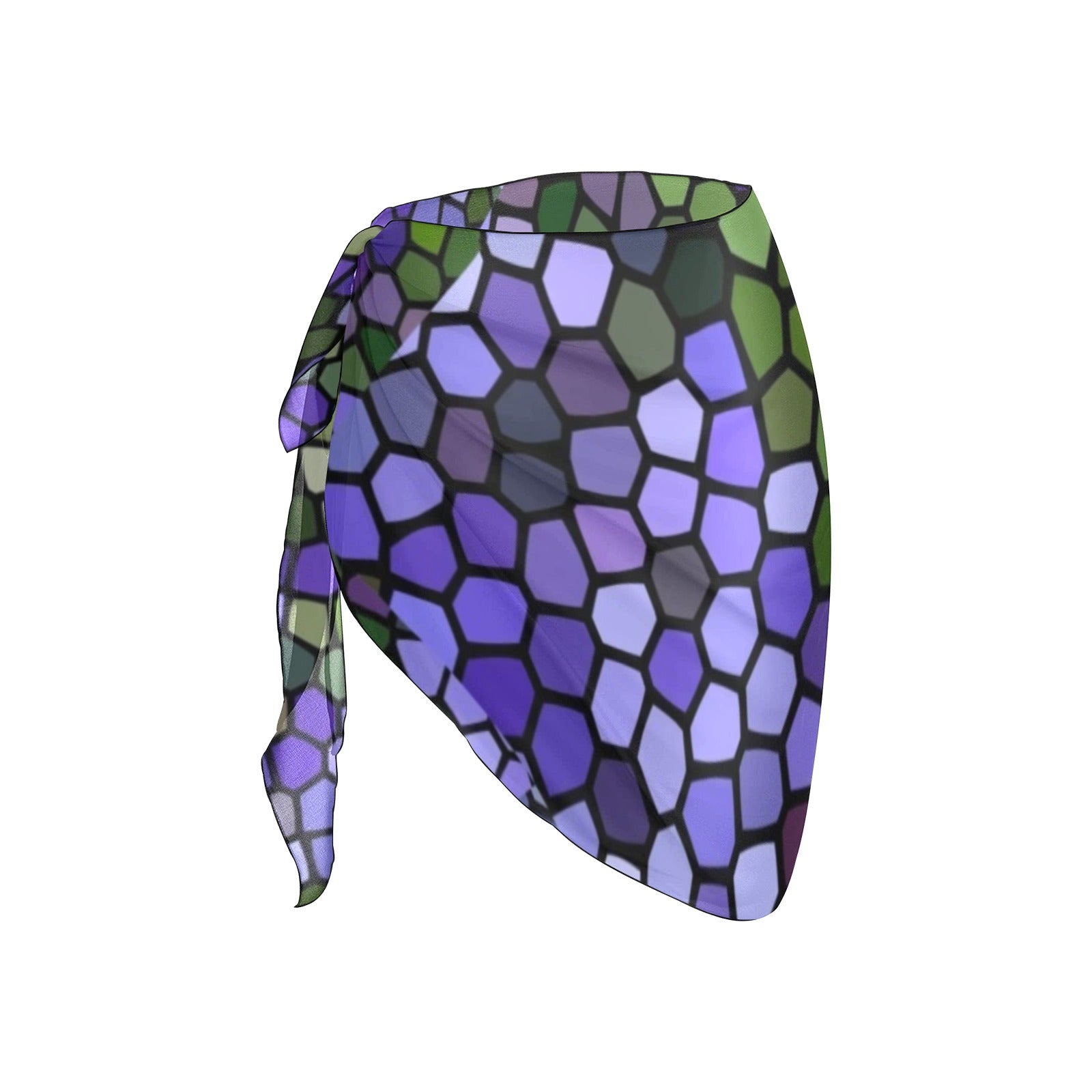 Agapanthus Stained Glass Chiffon Sarong Wrap single 