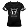 American 17 Women’s Stripe Sleeve T-Shirt up to 2 XL black